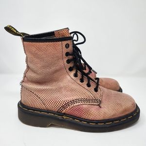 2000s Vintage Dr. Martens 8-eye pink textured leather sz 7